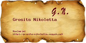 Grosits Nikoletta névjegykártya